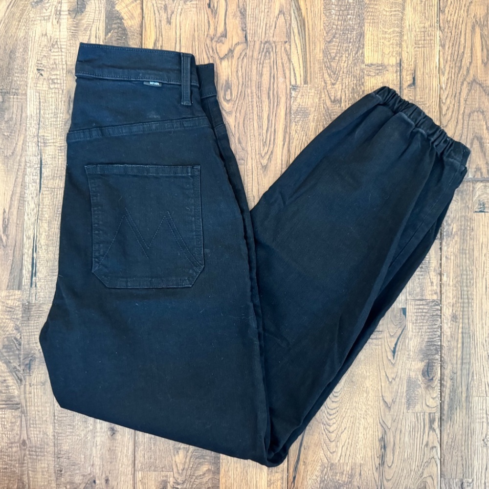 Mother Wrapper Patch Springy Ankle Not Guilty Black Jeans Denim Women's 28 P - Picture 2 of 9